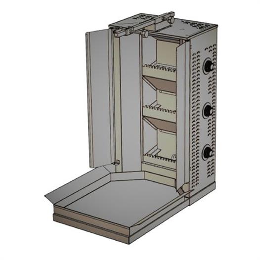 CSA Karacasan  3 Radyanlı Lavataş Döner Ocağı Makinesi