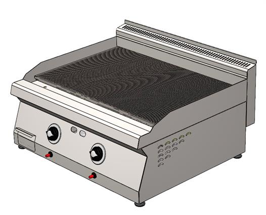 CSA Karacasan 80 cm 700 Seri Set Üstü Tüplü Tam Kanallı Izgara