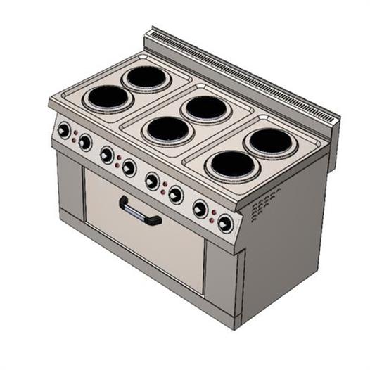 CSA Karacasan 900 Seri 120 cm 6 Gözlü Elektrikli Gemi Kuzinesi
120x90x85Cm