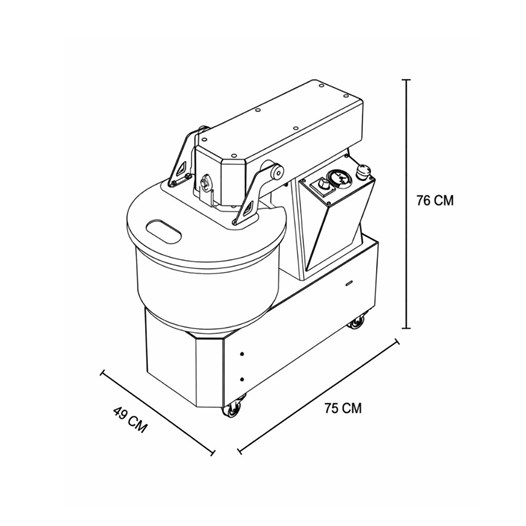 HNC 15 Kg Çift Devirli Spiral Hamur Yoğurma Makinesi 380V