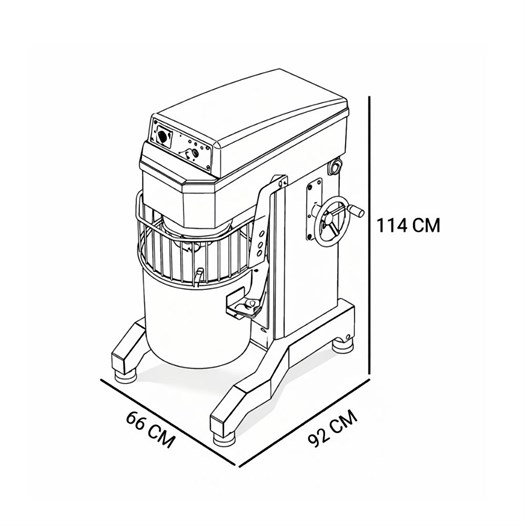 HNC 40 Litre Hız Kontrollü Planet Mikser 220V