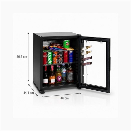 Holuxe HLX40-GEX 40 Litre Cam Kapılı Otel Tipi Minibar Siyah