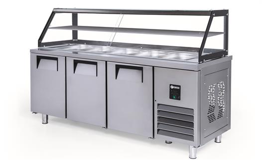 Iceinox Servis Buzdolabı 515 Lt 3 Kapılı Camlı