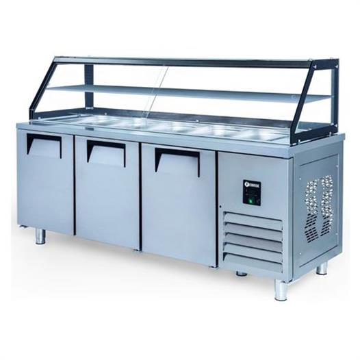 Iceinox Servis Buzdolabı 515 Lt 3 Kapılı Camlı