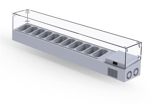 Iceinox Set Üstü Saladbar Cam Kapak GN 1/4-150: 11 Adet