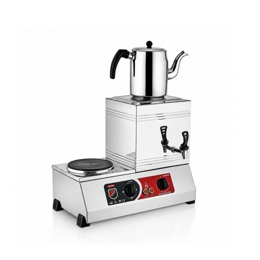 Silverinox Elektrikli 15lik - 1 Demlikli 13 Litre Çay Ocağı - Pleytli