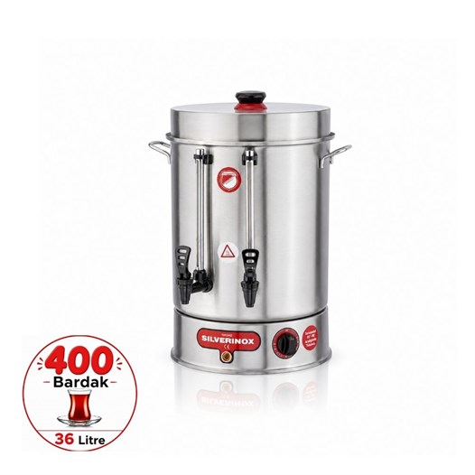 Silverinox 400 Bardak Standart Çay Makinesi36 Litre Çay Kazanı
