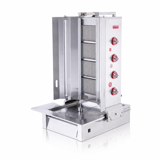 Silverinox Doğalgazlı 4 Radyan Alttan Motorlu Döner Makinesi 