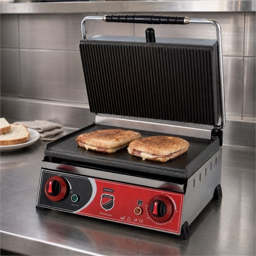 Silverinox Elektrikli 16 Dilim Altı Düz Döküm Tost Makinesi