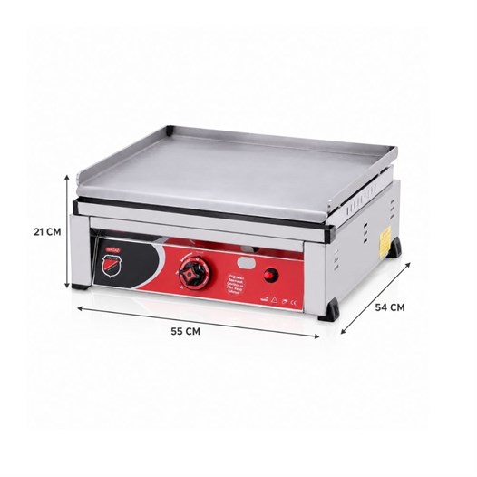 Silverinox Doğalgazlı Set Üstü Düz Pleyt Izgara 50 Cm