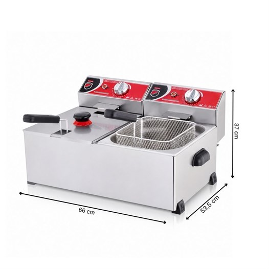 Silverinox Elektrikli Çiftli 8+8 Litre Fritöz 220V