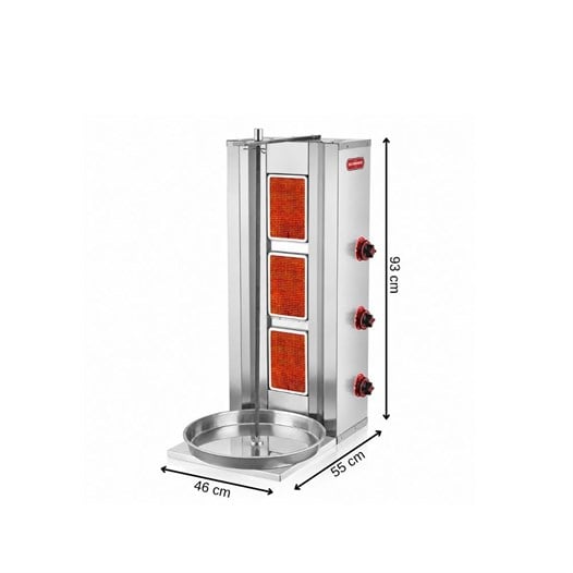 Silverinox Doğalgazlı 3 Radyan Döner Makinesi