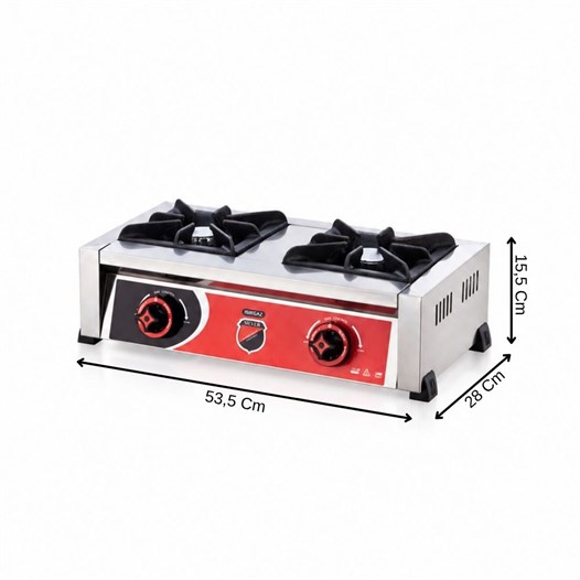 Silverinox Doğalgazlı Set Üstü Mini 2 Gözlü Ocak