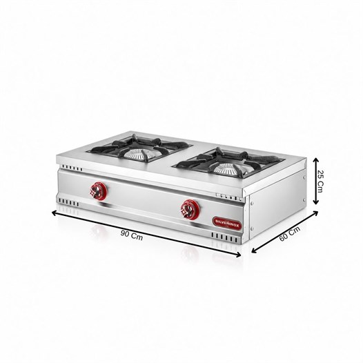 Silverinox Doğalgazlı Set Üstü Midi 2 Gözlü Ocak