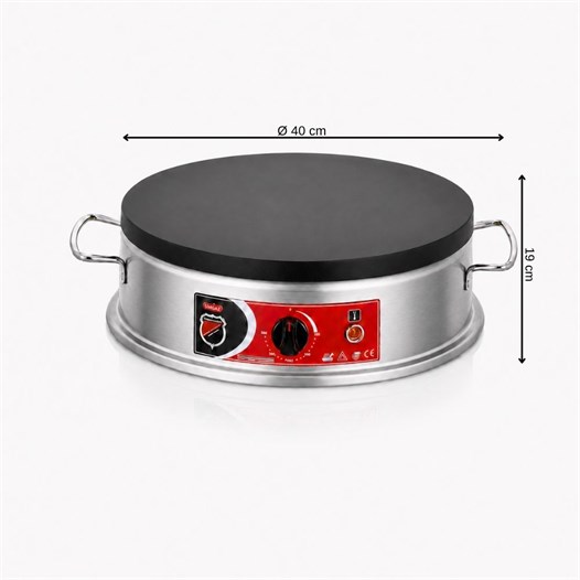 Silverinox Elektrikli 40 Cm Krep Pişirme Makinesi Gri İnox