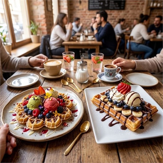 Silverinox Elektrikli Çiftli Çiçek ve Kare Waffle Makinesi