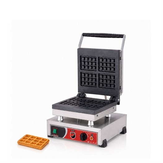 Işıkgaz Silver Endüstriyel Elektrikli Kare Waffle Makinesi - 4 Lü