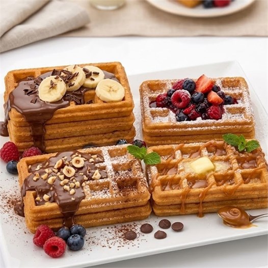 Işıkgaz Silver Endüstriyel Elektrikli Kare Waffle Makinesi - 4 Lü