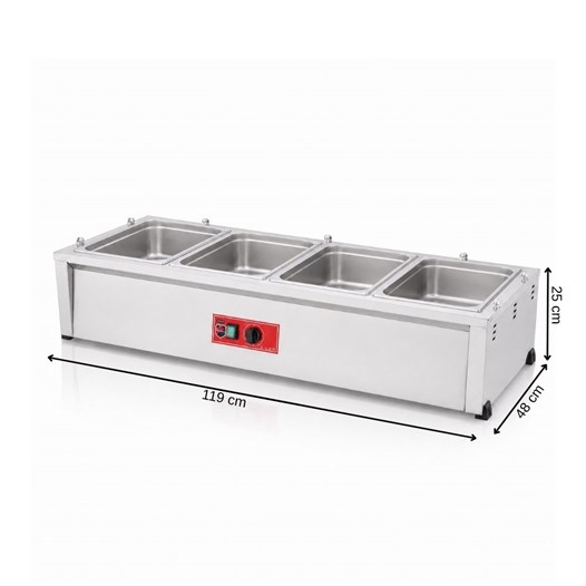 Silverinox Elektrikli Set Üstü 4lü Benmari