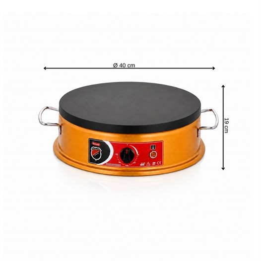 Silverinox Elektrikli 40 Cm Krep Pişirme Makinesi Gold İnox