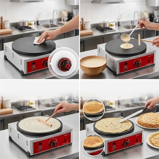 Silverinox Tüplü 40 Cm Krep Pişirme Makinesi