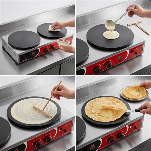 Silverinox Tüplü Çiftli 40 Cm Krep Pişirme Makinesi