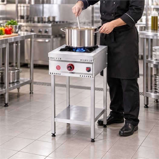 Silverinox Tüplü Taban Raflı 1 Gözlü Ocak