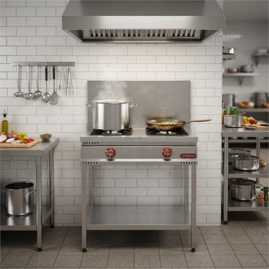 Silverinox Tüplü Taban Raflı 2 Gözlü Ocak
