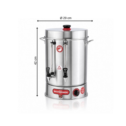Silverinox 80 Bardak Metal Musluk Çay Makinesi 9 Litre Çay Kazanı