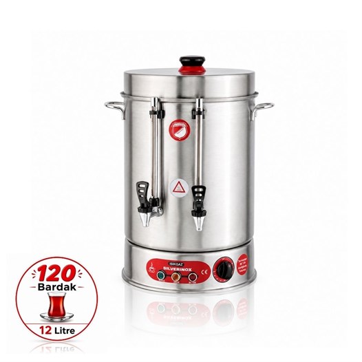 Silverinox 120 Bardak Ses İkazlı Çay Makinesi 12 Litre Çay Kazanı