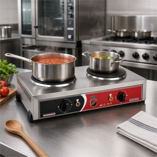 Silverinox Elektrikli Set Üstü 2 Gözlü Pleyt Isıtıcı 220V