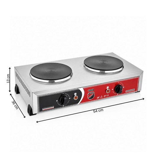 Silverinox Elektrikli Set Üstü 2 Gözlü Pleyt Isıtıcı 220V