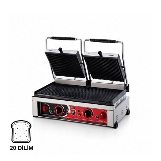 Silverinox Elektrikli Style 20 Dilim Çift Kapak Döküm Tost Makinesi