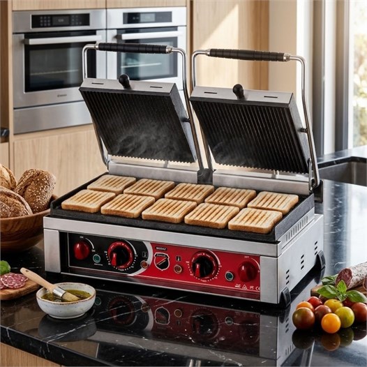 Silverinox Elektrikli Style 20 Dilim Çift Kapak Döküm Tost Makinesi