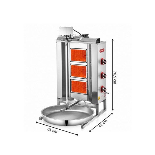 Silverinox Tüplü 3 Radyan Üstten Motorlu Döner Makinesi 