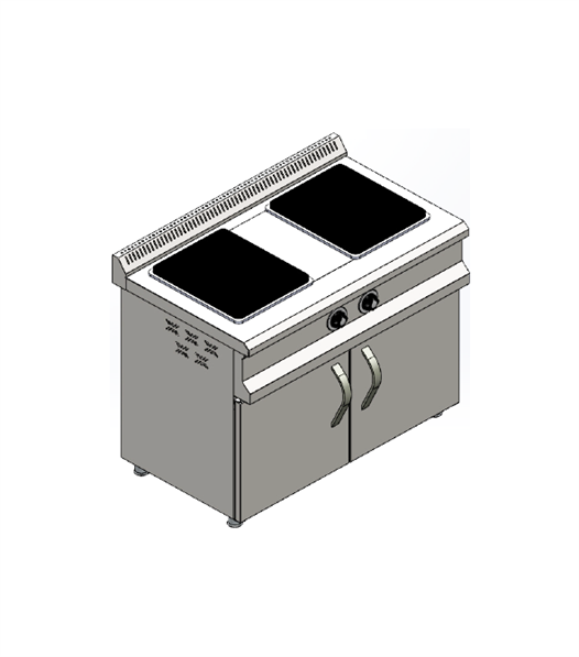 CSA Karacasan 100 Cm Elektrikli 2 Li Dolaplı Ocak