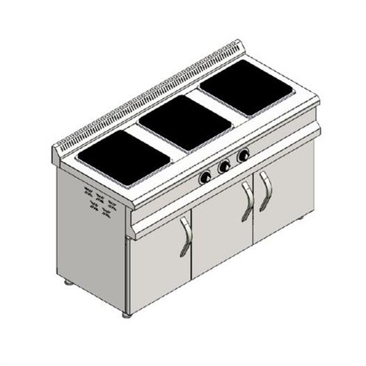 CSA Karacasan 140 Cm Elektrikli 3 Lü Dolaplı Ocak