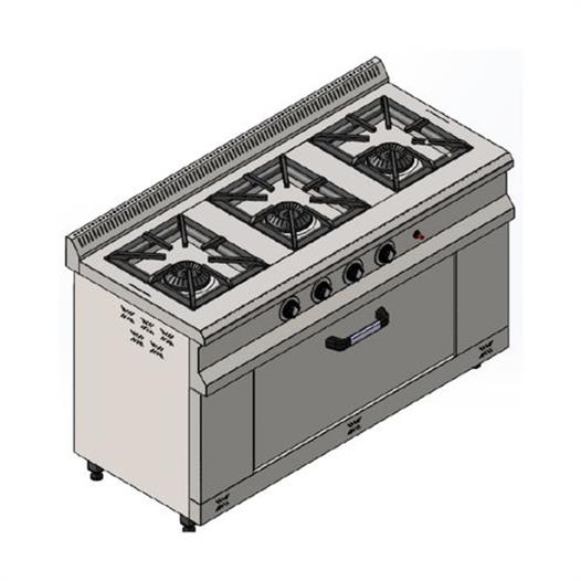 CSA Karacasan 140x60 Cm 3+1 Tüplü 3 Lü Kuzine Ocak