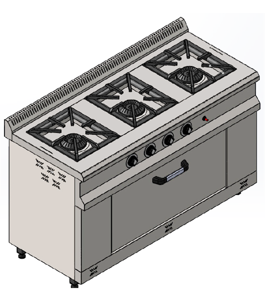 CSA Karacasan 140x60 Cm 3+1 Tüplü 3 Lü Kuzine Ocak