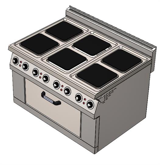 CSA Karacasan 150x100 Cm 6+1 Elektrikli 6 Lı Kuzine Ocak