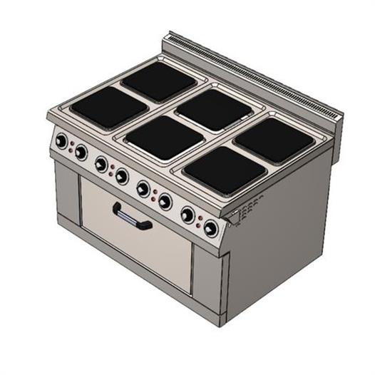 CSA Karacasan 150x100 Cm 6+1 Elektrikli 6 Lı Kuzine Ocak