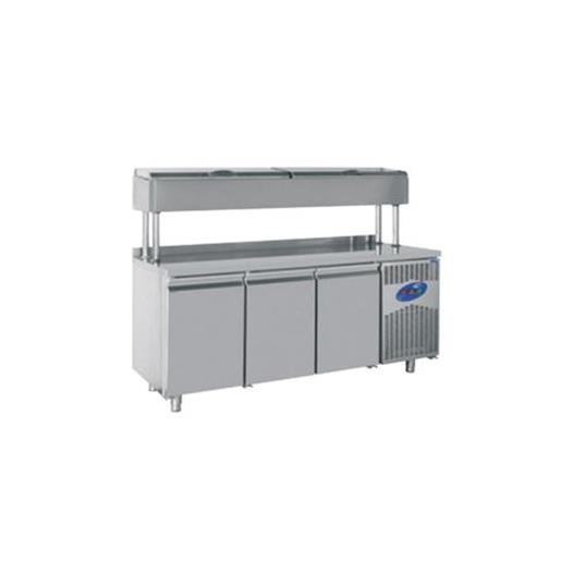 CSA Karacasan (304 Çelik) 188 cm Üç Kapılı Pizza Hazırlık Dolabı