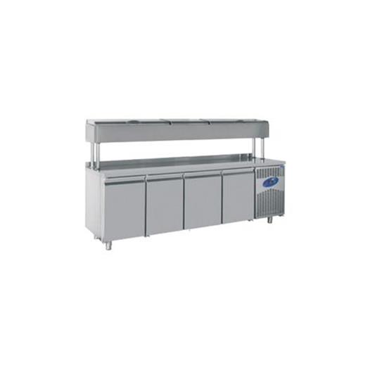 CSA Karacasan (430 Çelik) 235 cm Dört Kapılı Pizza Hazırlık Dolabı