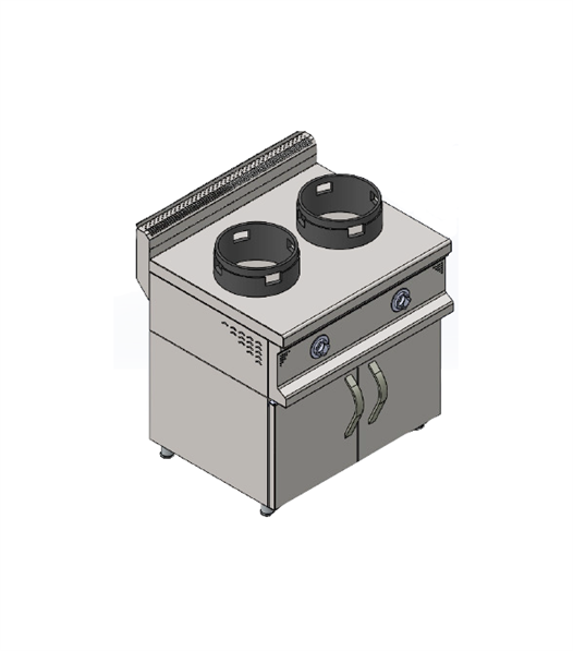 CSA Karacasan 900 Seri Dolaplı Çiftli Tüplü Wok Ocak