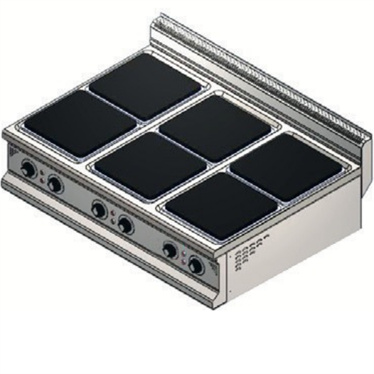CSA Karacasan 900 Seri Set Üstü 120 cm 6 Gözlü Elektrikli Ocak