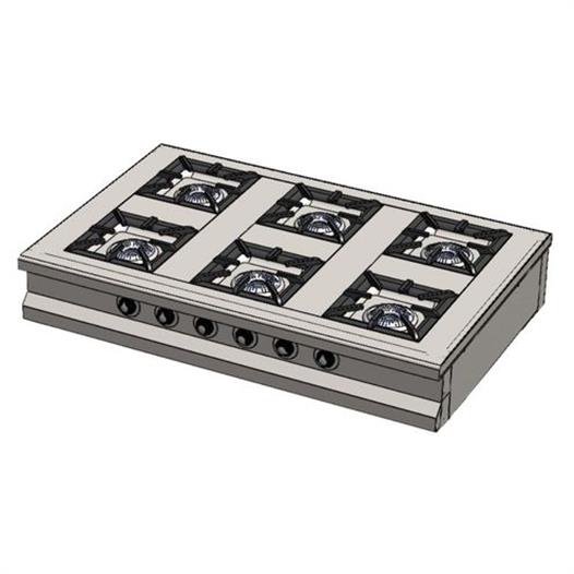 CSA Karacasan Set Üstü Altılı 6 Gözlü Doğalgazlı Ocak 150x100x25cm