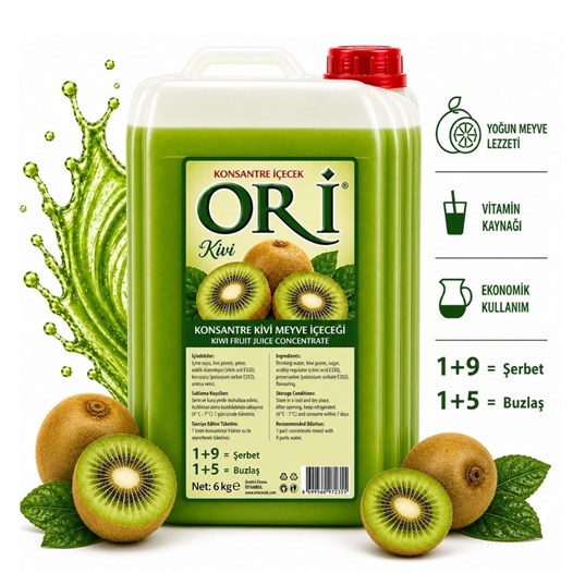 ORİ Kivi Aromalı Şerbet ve Buzlaş Konsantre Şurubu 6 Kg