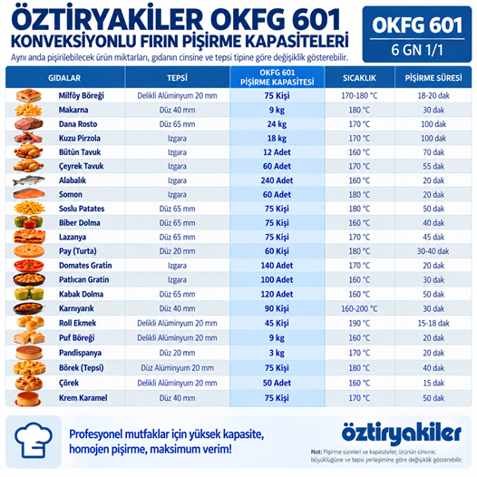 Öztiryakiler Doğalgazlı Konveksiyonlu Fırın GN 1/1 - 6 Tepsi
