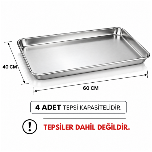 Öztiryakiler Elektrikli Manuel Konveksiyonlu Pastane Fırını 40x60 - 4 Tepsi 220V