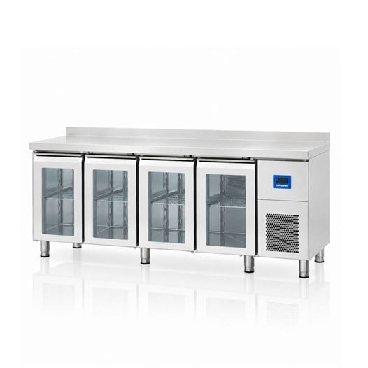 Öztiryakiler TA 470 NMV 4 Cam Kapılı Tezgah Tip Buzdolabı 625 Litre 304 Çelik